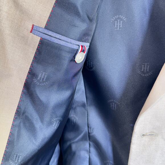 Tommy Hilfiger Men's Modern-Fit Th Flex Stretch Chambray Jacket - Tan 38L $360 - Picture 10 of 10